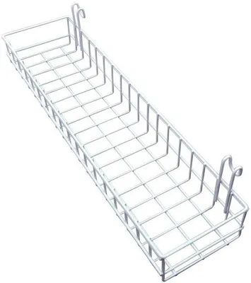 Obrázek produktu pro Ibenzoa® Kovový závěsný košík, bílý, rozměry 39,1 x 15 x 9,9 cm – Multifunkční košík pro organizaci, dekoraci a úložný prostor, určený k zavěšení na nástěnné mřížky