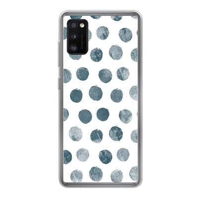 Produktbild von MuchoWow® Handyhülle Schutzhülle Hülle für Samsung Galaxy A41 Polka dots - Grau - Weiß Silikon Softcase Handy Hülle - Mobiltelefon