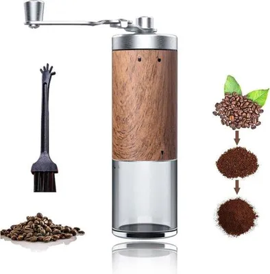 Zdjęcie produktu dla Ręczna młynek do kawy Famanu – stal nierdzewna – przenośny – do espresso – czarny