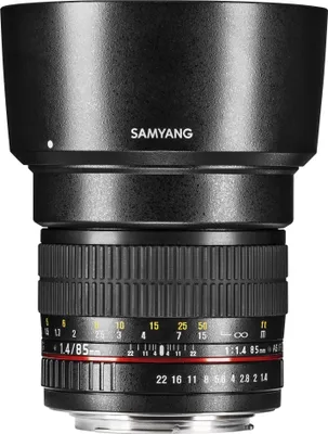 Produktbild von Samyang MF 85mm F1,4 AS IF UMC für MFT– Vollformat Portrait Objektiv für MFT-Mount, geeignet für MFT, manueller Fokus, für Olympus OM-D E-M10 Mark IV, Mark III und Panasonic Lumix DC-G110, DC-G91