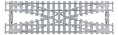 Productafbeelding van Trixbrix Overloopwissel R104 – rails voor LEGO® City trein, accessoires compatibel met klemblokjes