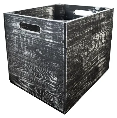 Produktbild von Holzkiste Shabby schwarz  passend für Kallax und Expeditregale