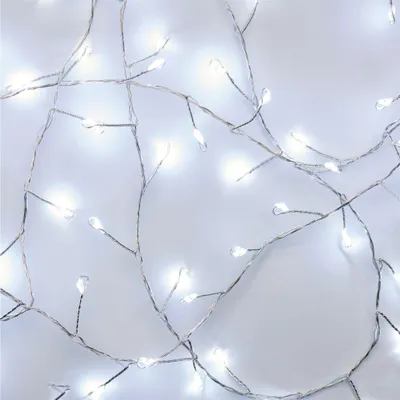 LED vánoční nano řetěz – ježek, 2,4 m, 3x AA, vnitřní, studená bílá, časovač