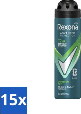 Produktbild von Rexona Men Deodorant Spray Advanced Protection Quantum Dry 150 ml - Vorteilspack - 15 Stücke