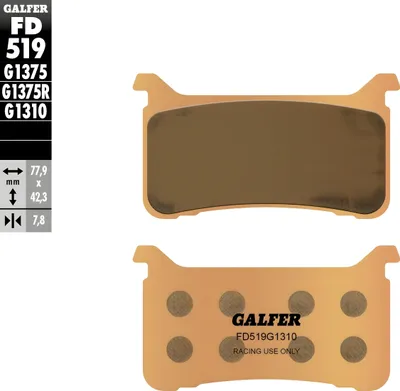 Image de Plaquettes de frein Galfer FD519G1310 en métal fritté Racing
