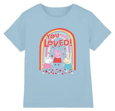Produktbild von Peppa Pig - "Friends You Are Loved" T-Shirt für Kinder, Ringgesponnene Baumwolle TV35817 (104) (Hellblau)