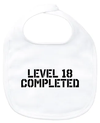 Produktbild von Huuraa Baby Lätzchen Level 18 Completed White Klettverschluss  Baumwolle Latz Geschenkidee