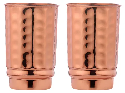 Kupferbecher Set 2er, handgehämmert, 350 ml, unbelegt