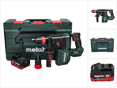 Obrázek produktu pro Akumulátorová příklepová vrtačka Metabo KH 18 LTX BL 28 Q 18 V 3 J SDS plus Brushless + 1x akumulátor 8,0 Ah + metaBOX - bez nabíječky.