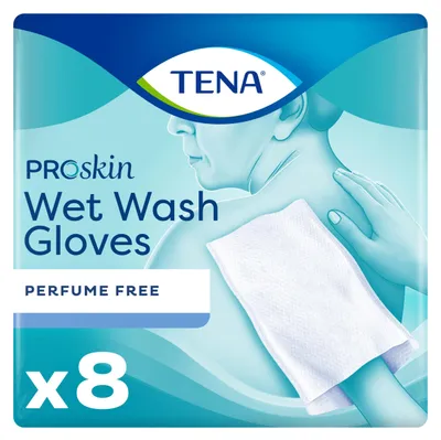Productafbeelding van Tena Wet Wash Gloves No Perfume (8 stuks)