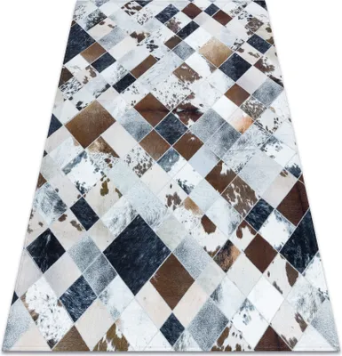 Obrázok produktu pre Koberec PATCHWORK 21715 béžová / hnedý - Hovädzia koža, Diamanty Vícebarevný 160x230 cm