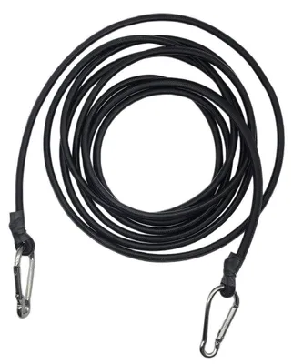 Image de Sangles de tension avec mousquetons, noires, diamètre 8 mm, 1 m + 5 m