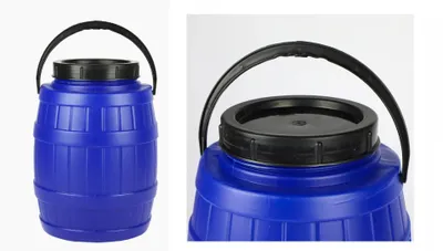 Produktbild von Fass 12L Kunststoff mit Griff, STERK-Bescheinigung weiß/blau