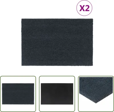 Produktbild von The Living Store Fußmatten 2 Stk. Dunkelgrau 40x60 cm Kokosfaser Getuftet