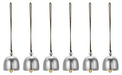 6er-Set Metall-Windspiele, Retro-Design, 13 cm, für Außen