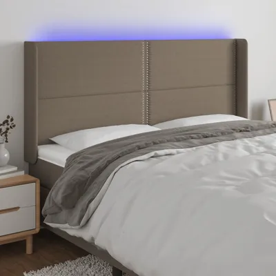Produktbild von Design Möbel LED Kopfteil Taupe 203x16x118/128 cm Stoff - 2024 Neu