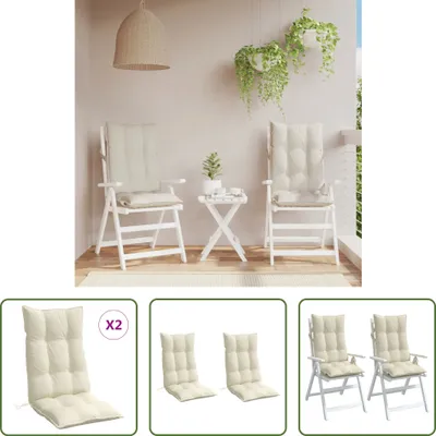 Produktbild von The Living Store Hochlehner-Auflagen 2 Stk. Creme Oxford-Gewebe