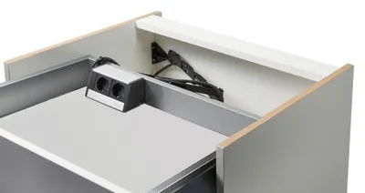Produktbild von Naber Evoline® Wing 2, Aufbausteckdosenelement, mit Schukosteckdosen, silber 8031193