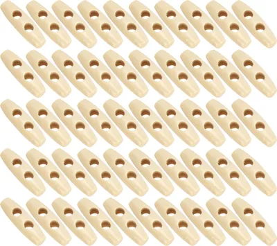 Image de 50 Stück Knöpfe OliveShaped CreamColored Wooden Cloth Sewing Accessories 30mm