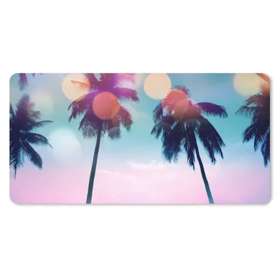 Produktbild von MuchoWow® Mauspad Mousepad Sommer - Palmen - Himmel - Rosa 60x30 cm - Mousepads - Maus Mat - Pad - Mausunterlage - Nachhaltig
