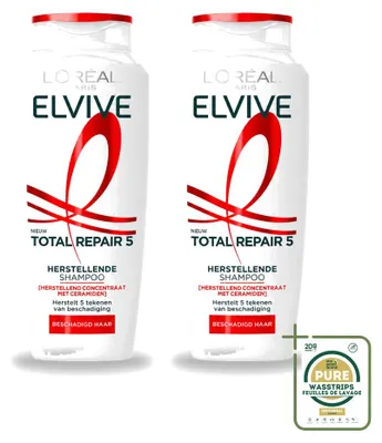 Image de 2 x Shampooing L'Oréal Paris Elvive Total Repair 5 - 250 ml - Lot de 2