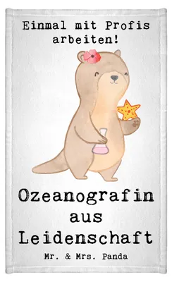 Produktbild von Mr. & Mrs. Panda Handtuch Ozeanografin Leidenschaft - Weiß - Geschenk, Frotteetuch, Studium, Naturwissenschaftler, Witzig, Spruch, gäste wc, Lustig, Kleines