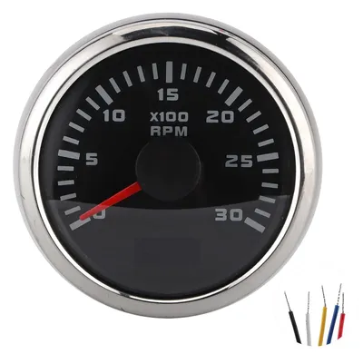Productafbeelding van Toerenteller 3000 RPM - 52mm Tachometer - LCD Achtergrondverlichting - IP67 Waterdicht - Geschikt voor Auto/Motor/Buitenboordmotor - Aluminium/ABS Materiaal - Tacho