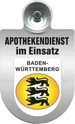 Produktbild von Einsatzschild Windschutzscheibe incl. Saugnapf - Apothekendienst im Einsatz - 309397 -  Regionen nach Wahl Color - Region Baden-Württemberg