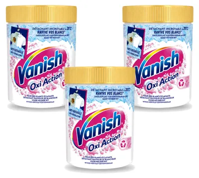 Produktbild von 3 x Vanish Oxi Action Whitening Wasbooster Pulver für weiße Wäsche 940 g - Vorteilspackung - 3 Stücke