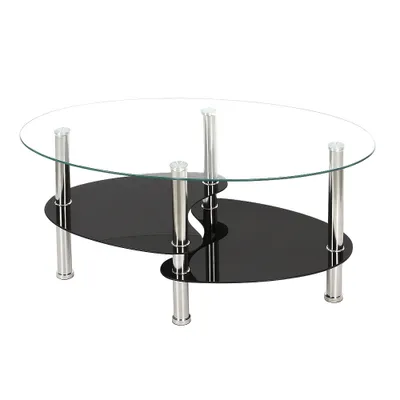 Produktbild von Couchtisch Wohnzimmertisch Sofatisch 2 Ablagen 90x50x43cm