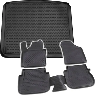 Produktbild von Gummi Kofferraumwanne + Fußmatten Set für VW Caddy 3 2K, Bj. 2004-2010