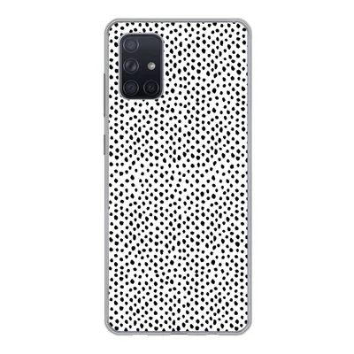Produktbild von MuchoWow® Handyhülle Schutzhülle Hülle für Samsung Galaxy A51 5G Polka dots - Schwarz - Weiß Silikon Softcase Handy Hülle - Abbildung