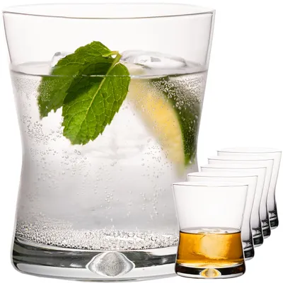 Produktbild von PLATINUX Trinkgläser 290ml Wassergläser X-Form Set 6-Teilig Whiskeygläser aus Glas Serie "CrossLine" Spülmaschinenfest