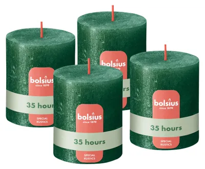 Produktbild von Bolsius - Rustik Kerze - grun - metallic - 8 cm - 4 Stück – dekorative Kerzen –