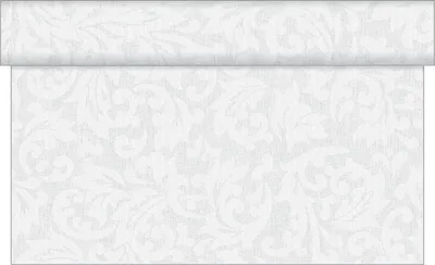Produktbild von Sovie HOME Tischläufer Mika in Hellgrau aus Linclass® Airlaid 40 cm x 4,80 m, 1 Stück - Tischband Ornamente
