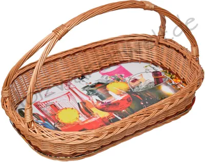 Produktbild von YULKA Weidentablett NATURMOTIV Tablettkorb Korbtablett Tablett Serviertablett
