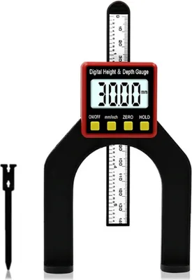Produktbild von Digitaler Tiefenmesser LCD-Höhenmesser Messschieber mit Magnetfüßen für Frästische Holzbearbeitungs-Messwerkzeuge