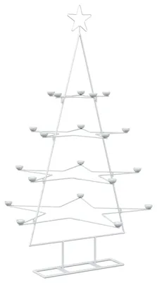 Obrázek produktu pro vidaXL Kovový vánoční stromek s podstavou KUOPIO, 140 cm, ocel, bílá barva