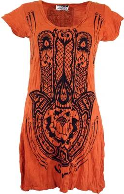 Produktbild von Sure Long Shirt, Minikleid Fatimas Hand - Rostorange, Damen, Baumwolle, Größe: S