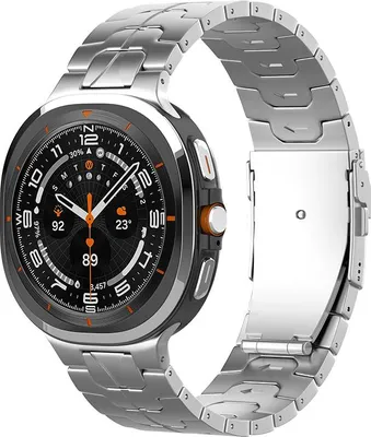 Produktbild von Strap-it Titan-Gliederarmband Iron - passend für Samsung Galaxy Watch Ultra / Ultra 2025 (silber)
