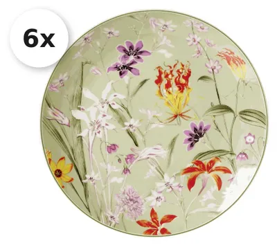 Produktbild von Speiseteller 27cm 6er Set Flora voll grün