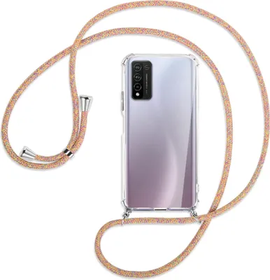 Produktbild von Handykette Backcover-Schutzhülle mit Band (Metall silberfarben) für Honor 10X Lite - Rainbow