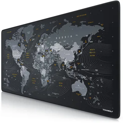 Produktbild von TITANWOLF - XXL Speed Gaming Mauspad Titanwolf Weltkarte 900 x 400mm - XXL Mousepad - Tischunterlage Large Size - verbessert Präzision und Geschwindigkeit