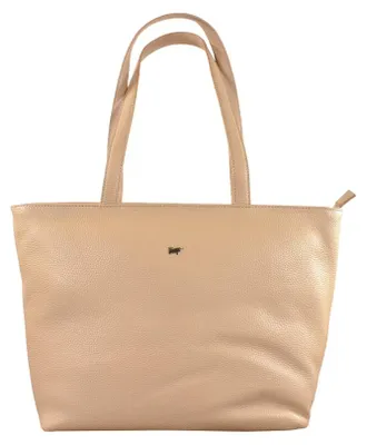 Zdjęcie produktu dla Torebka na ramię HANNA Shopper, beżowa, damska - skóra