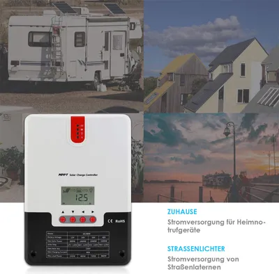 Produktbild von Gliese MPPT-Solarladeregler LCD Display 12V/24V Batterie Max 100V 520W ML2420