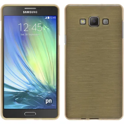 Produktbild von PhoneNatic Case kompatibel mit Samsung Galaxy A7 (A700) - gold Silikon Hülle brushed + 2 Schutzfolien