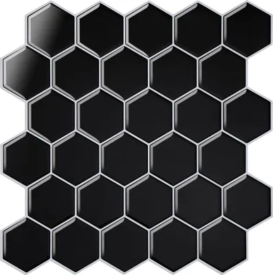 Produktbild von Bettizia Fliesenaufkleber 30x30cm Fliesen-Folie 10 Stück Deko selbstklebende Klebefliesen Schwarz für Küche Bad Wohnzimmer Zimmer