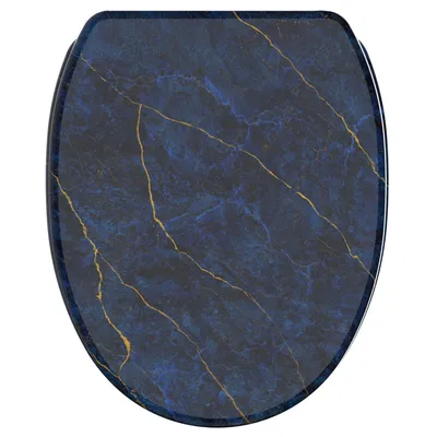 Produktbild von SANILO® WC-Sitz mit Absenkautomatik und Schnellverschluss Marmor Darkblue, Toilettendeckel direkt vom Hersteller, Klodeckel, Klobrille, WC Deckel