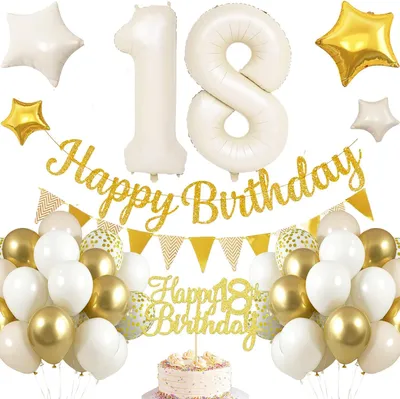 Produktbild von 18. Geburtstag Dekoration Jungen, 36-teilig, Latexballons, Banner, Sterne, für Party