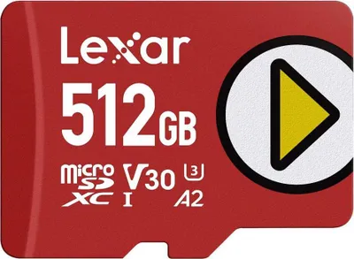 Zdjęcie produktu dla Lexar LMSPLAY512G-BNSNG, 512 GB, MicroSDXC, Klasa 10, UHS-I, 160 MB/s, 100 MB/s